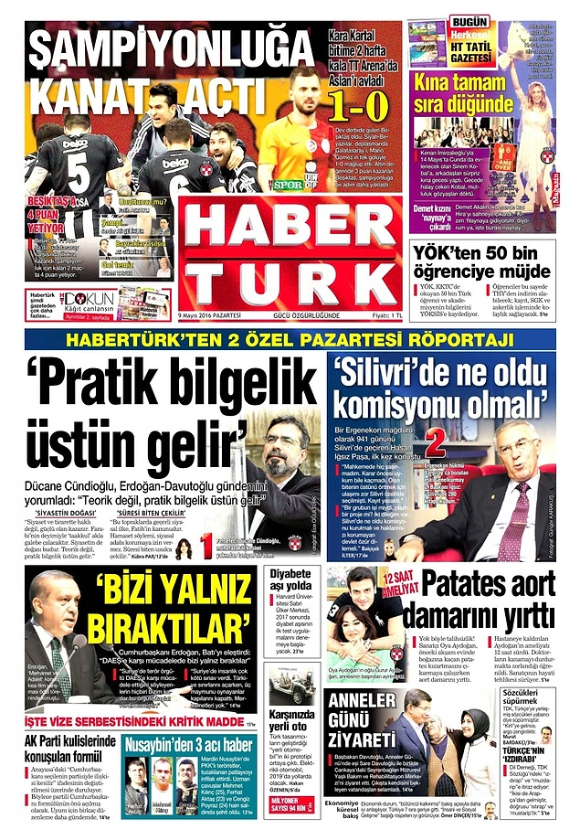 Gazetelerde Bugün | 9 Mayıs Pazartesi