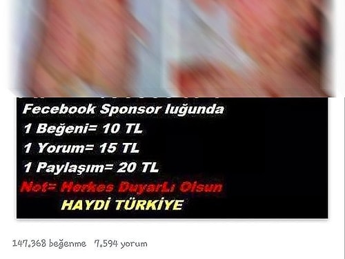 Saçma paylaşımlardan ilki: En çok karşımıza çıkanlardan.