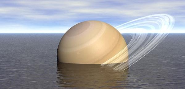17. Satürn gezegeni, suda batmayacak kadar düşük bir yoğunluğa sahip.
