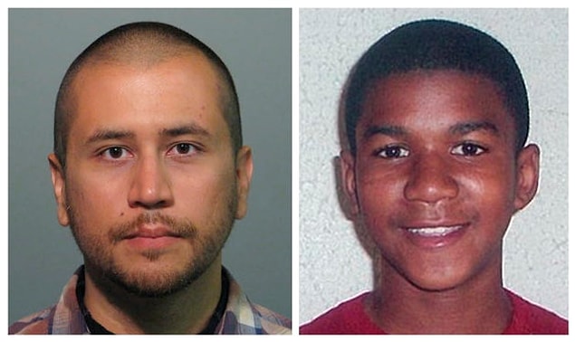 32 yaşındaki George Zimmerman solda, ve öldürülen genç Trayvon Martin.