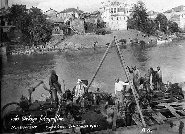 7. ANTALYA - Manavgat, Köprü temelinin atılışı, 1931