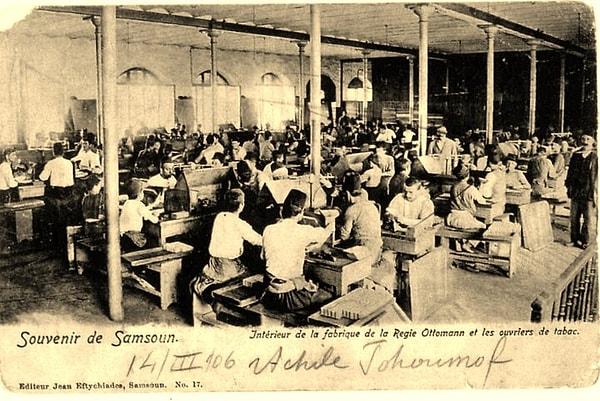 55. SAMSUN - Tütün fabrikası çalışanları, 1900 başları