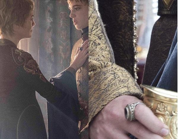 12. Joffrey'nin ölümünden beri Cersei onun yüzüğünü takıyor.