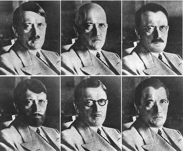 17. Hitler'in kılık değiştirip kaçacağı ihtimaline karşı ABD istihbaratının dağıttığı örnek resimler, 1944.