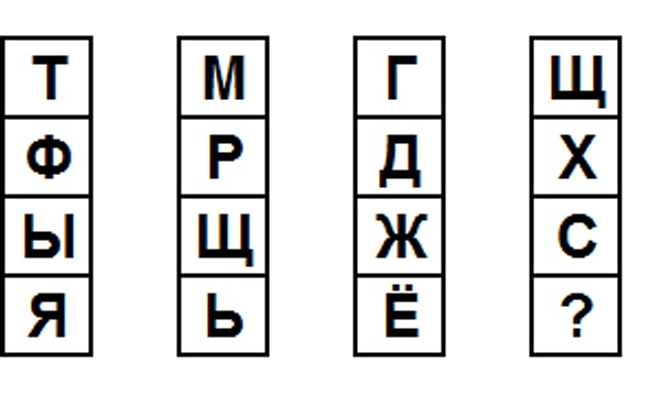 13. Какой буквой следует заменить знак вопроса?