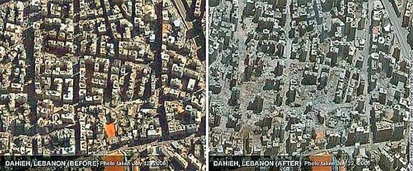 14. Sıkça terör saldırılarına uğrayan Beyrut'tan bir uydu fotoğrafı.