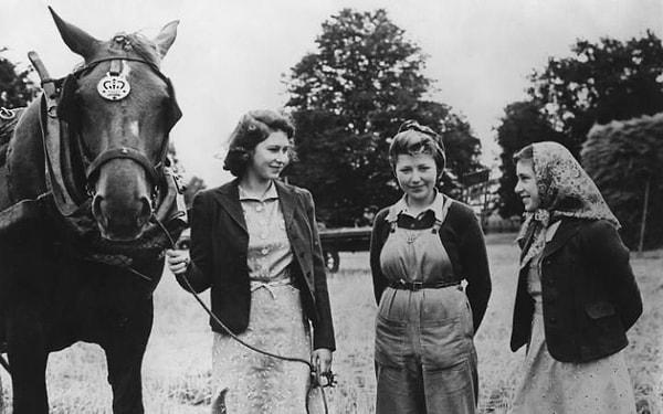 13. Hasat zamanı; Prenses Elizabeth ve kız kardeşi Prenses Margaret... 1943