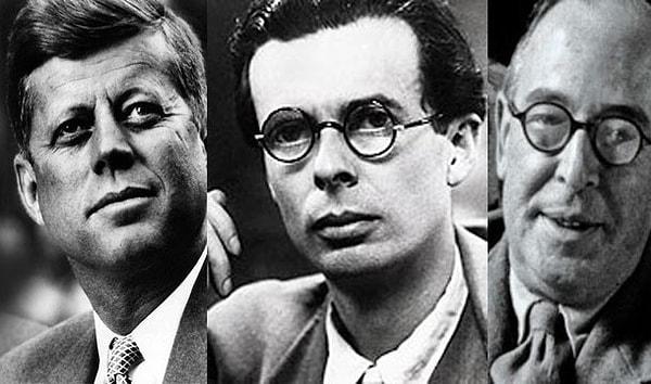 4. John F. Kennedy, Aldous Huxley, ve C.S. Lewis aynı gün öldü. Tarih 22 Kasım 1963'ü gösteriyordu.