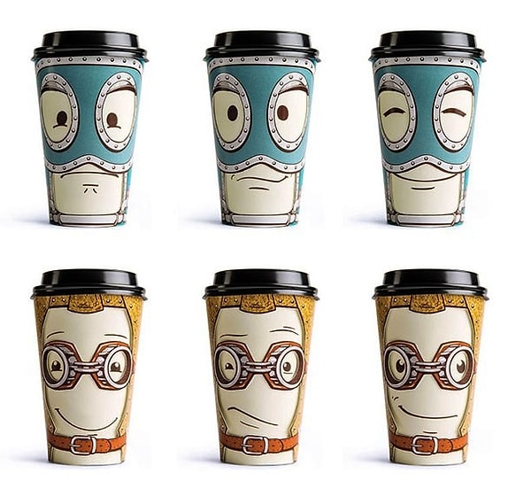 10. Стаканчик для кофе, меняющий лицо по мере его опустошения 😎