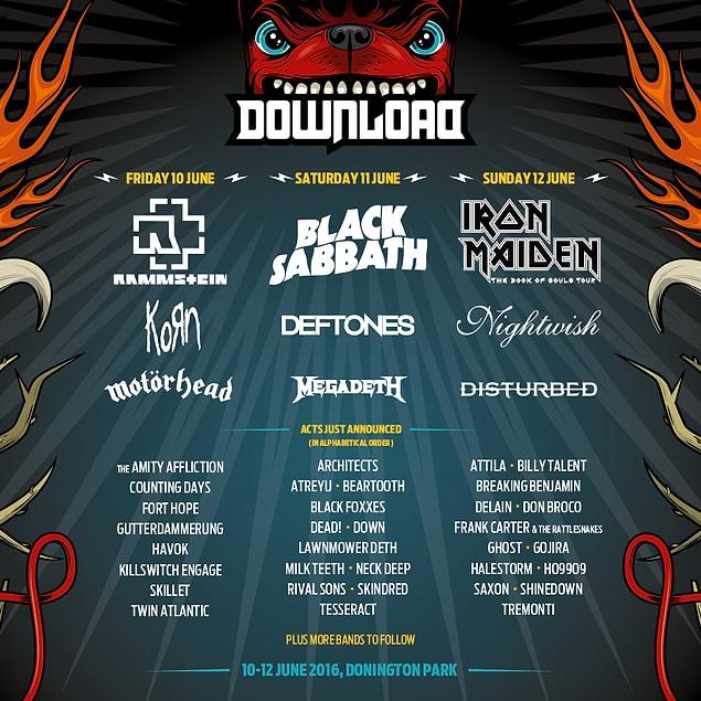 4. Download Festival: June 10th-12th - Paris + Donnington, UK