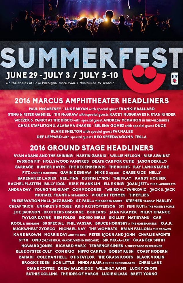 9. Summerfest: June 29th-July 10th - Milwaukee, Wisconsin, USA
