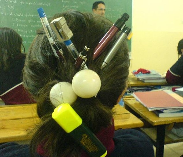23. When your hair holds for hours, even if you have made it hastily and with a pen