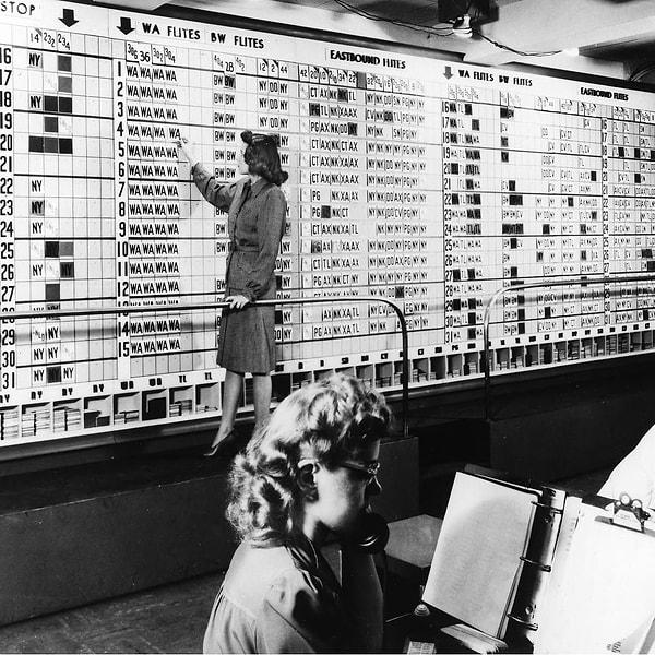 24. Bilgisayarlar öncesi havayolu rezervasyon sistemi, 1945.