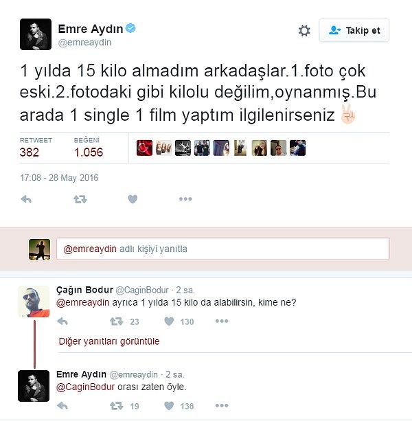Tüm bu haberlerden sonra Emre Aydın twitter hesabından fotoğrafı ile ilgili açıklama yaptı; işte o açıklama..