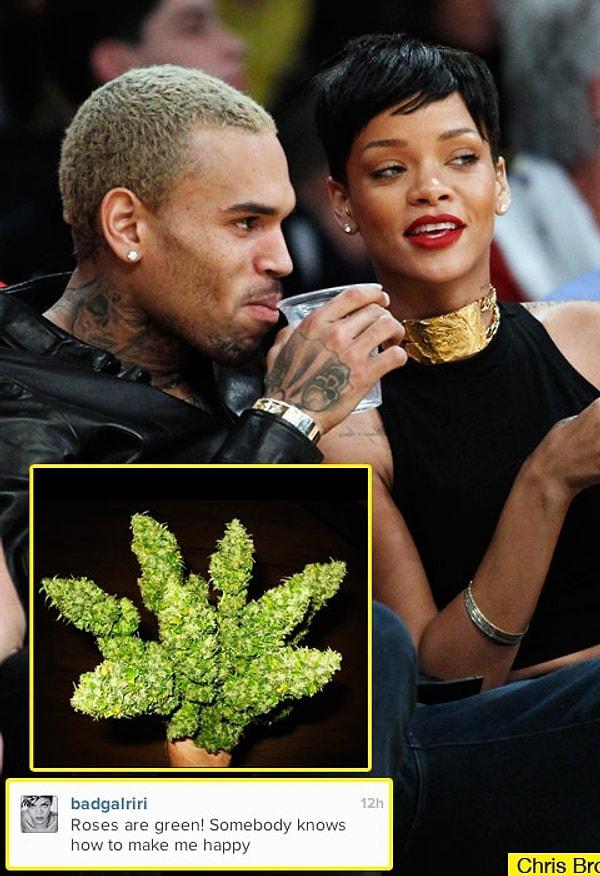 12. Chris Brown, Sevgililer Günü için Rihanna'ya, bir buket marihuana hazırlatmıştı.
