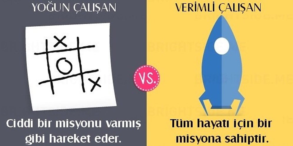Yoğun ve Verimli Çalışan İnsanların Arasındaki Farkları Gösteren 13 Karşılaştırma