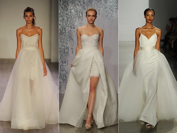 14. С двойной юбкой. Для девушек, которым трудно принять окончательное решение. С одной стороны, хочется чего-то пышного, с другой - показать фигуру и ноги.