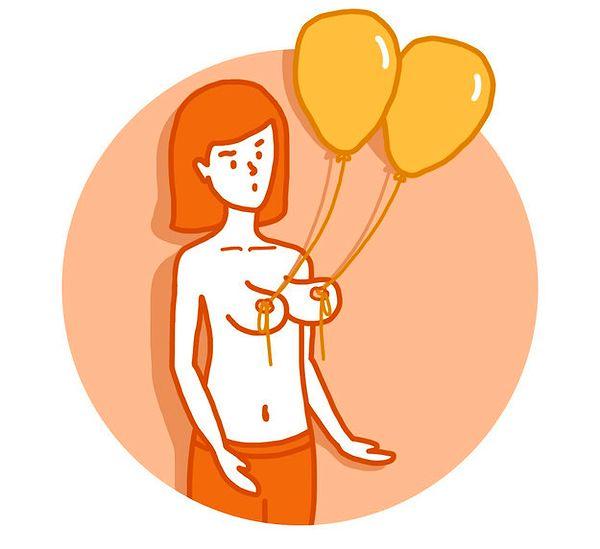 1. Tie balloons to your nipples.