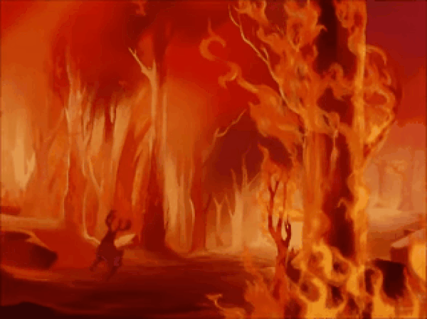 10. Bambi'nin yaşadığı ormanın yangın içinde kalması.