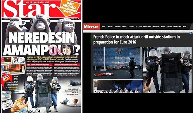 Star'ın Manşetindeki 'Fransa'da Polis Şiddeti' Fotoğrafı Euro 2016 Tatbikatındanmış...