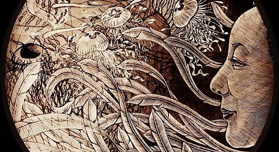 Воздушные гравюры, изображающие связь человека с природой