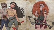 Disney'in Ünlü Çizgi Karakterlerinin Walking Dead Karakterlerine Dönüştüğü 23 İllüstrasyon