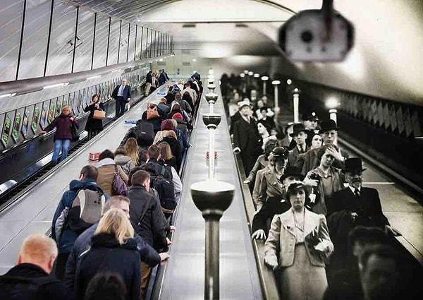 6. Yine Londra'dan bir kare. Metro'da eski ve yeninin birleşimi, değişen çok az şey olduğunun kanıtı gibi.