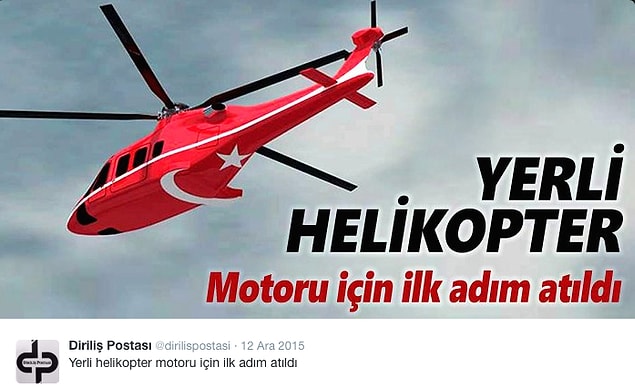 6. E helikopterimiz de var! Boyası falan tamam ama kendisi yok.