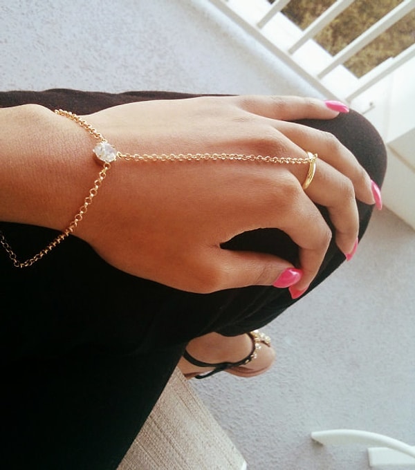 11. Браслет с кольцом на цепочке, вдохновленный Кхалиси