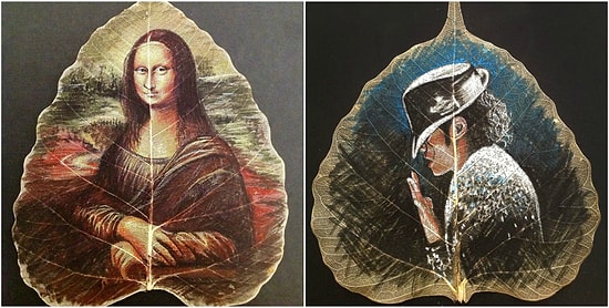 Индийский художник и древнее искусство росписи на листьях