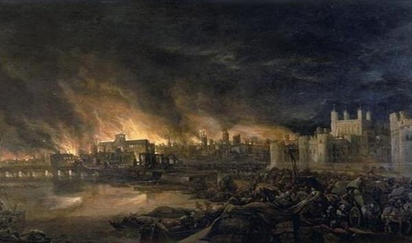 5. 1666 yılındaki Büyük Londra Yangını'nda şehrin yarısı küle dönmüş fakat yalnızca 6 kişi yaralanmıştır.