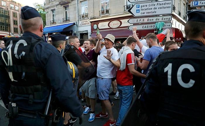 Fransa'da Yine Olay Var! İngiliz Taraftarlar ile Fransız Polisi Çatıştı