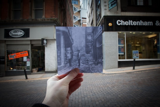 10. A street in Birmingham that got destroyed after Nazi bombing