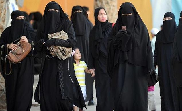 The women of Saudi Arabia have to cover all of their bodies.