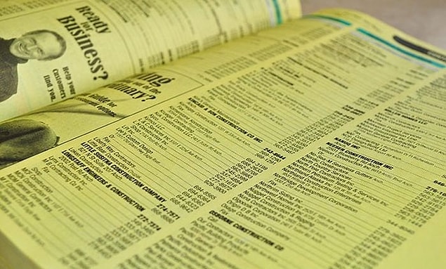 8. Looking up phone numbers in the Yellow Pages.