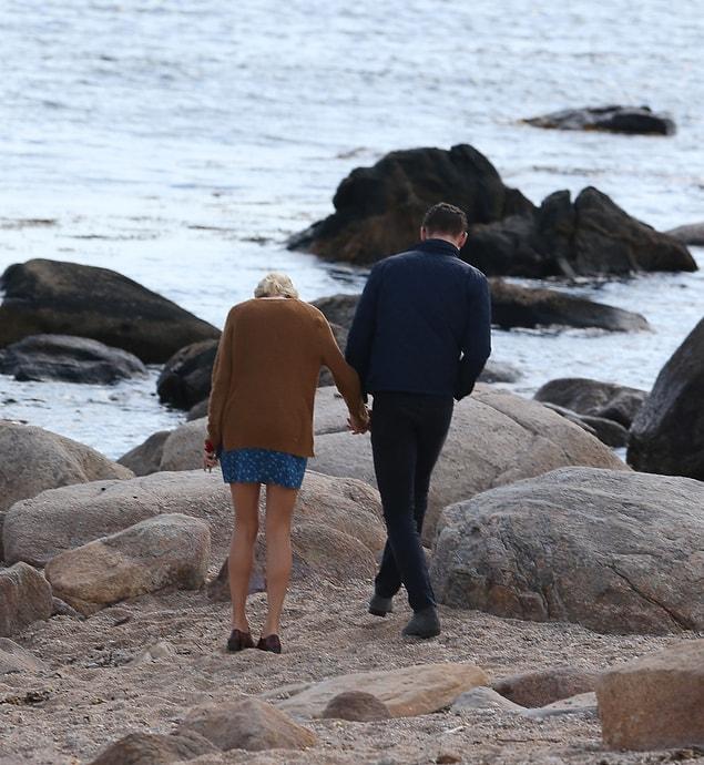Swift was holding hands with British actor Tom Hiddlestone in Rhode Island - just two weeks after her official break up with Calvin Harris.