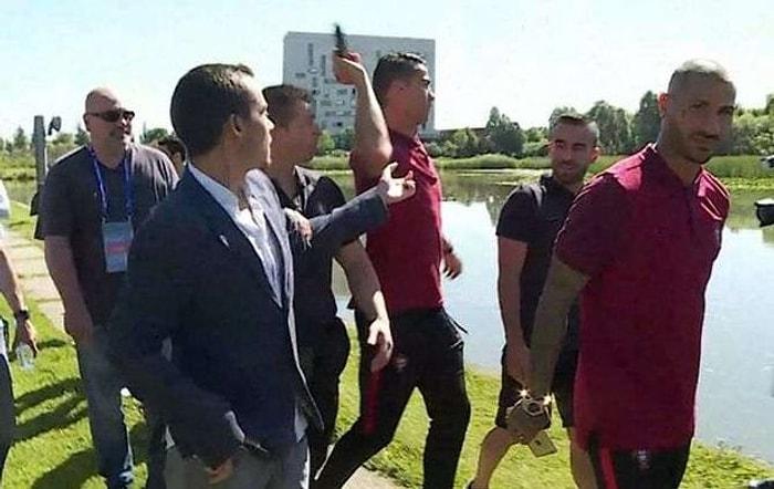 Ronaldo'dan Beklenmedik Hareket! Mikrofonu Göle Fırlattı