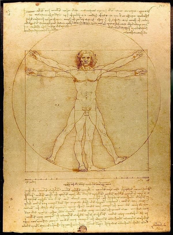 1. Çizimlere en meşhuruyla başlayalım: Vitruvius Adamı