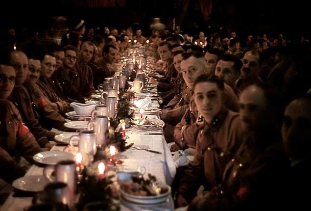 26. Officers and cadets begin their dinner