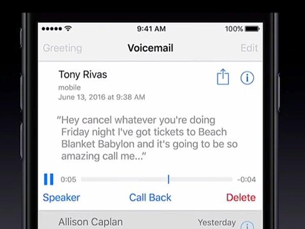 Siri sesli mesajlarınızı yazıya dökebilecek, böylece onları yazılı bir ileti gibi okuyabileceksiniz.