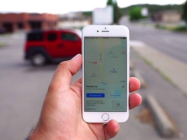iPhone'unuz, "Google Haritalar" yarıdımıyla aracınızı nereye park ettiğinizi bulabilecek.