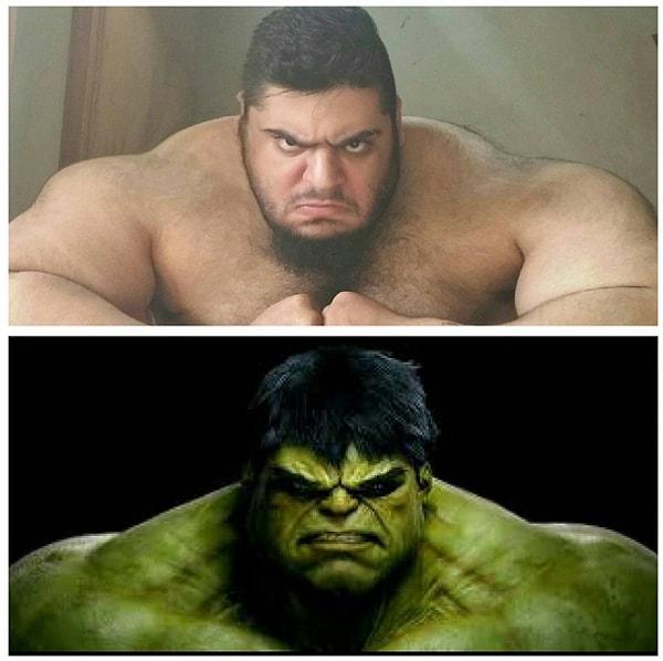 Sajad Gharibi, İranlı Hulk olarak nam salmış durumda.