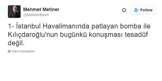 Mehmet Metiner Atatürk Havaalanı Saldırısını Kılıçdaroğlu'na Bağladı, Tepkiler Gecikmedi