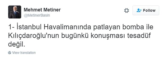 Mehmet Metiner Atatürk Havaalanı Saldırısını Kılıçdaroğlu'na Bağladı, Tepkiler Gecikmedi
