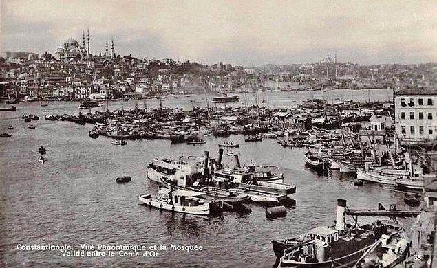 Karaköy'den Süleymaniye ve Yavuz Selim'e bakış (1910'lu yıllar