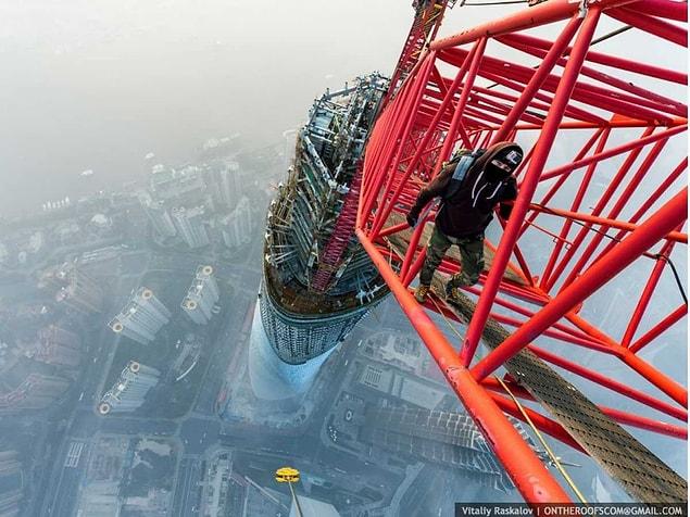 5. The pair also climbed 650 meters (2,130 feet) to the top of one of China’s tallest skyscrapers, the Shanghai Tower.