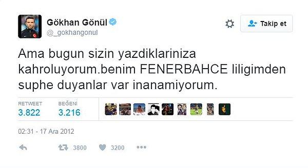Fenerbahçeli taraftarların en çok RT yaptığı tweet