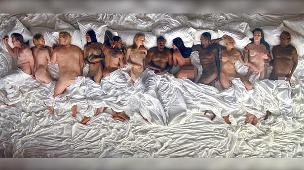 Bildiğiniz üzere Kanye West, yatakta birçok ünlü kişinin olduğu bir video klip hazırlayarak yine gündem olmayı başardı.