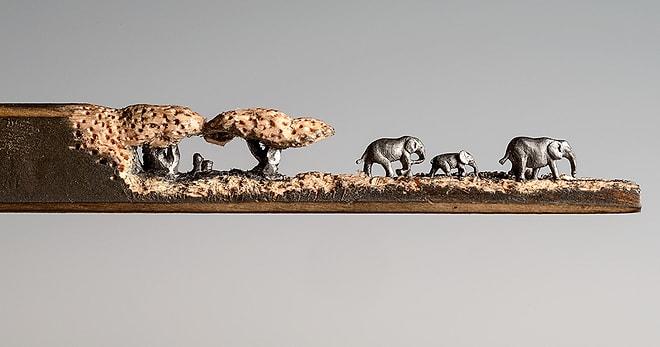 Kurşun Kaleme Oyduğu Fillerle Oymacılık Sanatının Çıtasını Arşa Değdiren Sanatçı