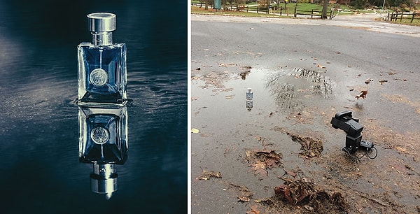 18. Парфюм на зеркальной поверхности